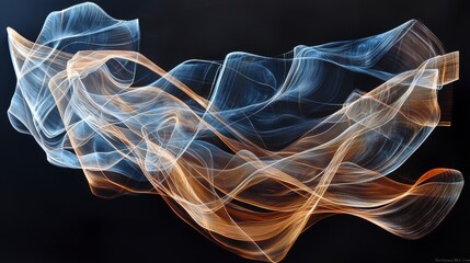 Aufkleber - Abstract composition of fluid lines and colors digital art modern environment artistic perspective conceptual visuals