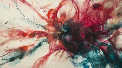 Poster - Dynamic abstract art displaying elusive outlines gallery space contemporary artwork creative environment artistic perspective
