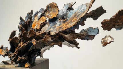 Poster - Abstract sculpture fragmentation art gallery sculpture modern environment close-up viewpoint creative concept