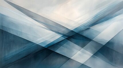 Poster - Dynamic intersection of sharp diagonal lines in serene gradient abstract art contemporary gallery minimalist design