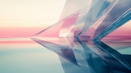 Poster - Dynamic diagonal lines intersecting serene gradient abstract art modern digital design calm environment aesthetic perspective