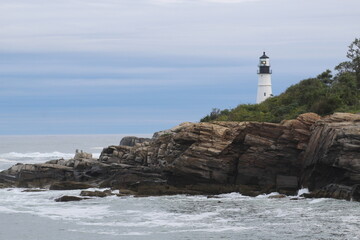 Wall Mural - lighthouse on the coast of Maine