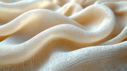 Poster - Soft, flowing fabric in a warm beige hue, showcasing texture and movement.