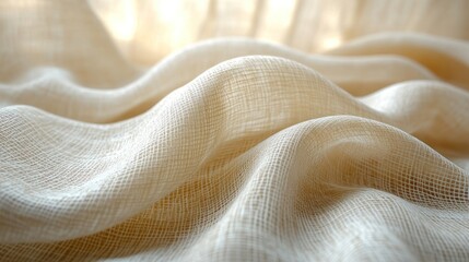 Poster - Soft, flowing fabric with gentle waves and natural light creating an elegant ambiance.