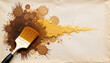 © DDA - Artistic paint splatters with brush on textured paper background for creative projects