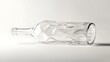 © Pharadee - 8. A transparent glass wine bottle with a unique shape on a pure white background