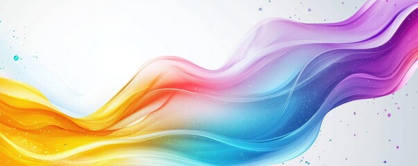 Wall Mural - vibrant abstract wave pattern with white space background