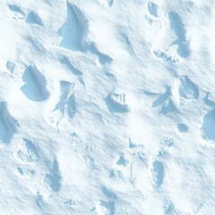 top view photo of snow with faint footprints, seamless texture