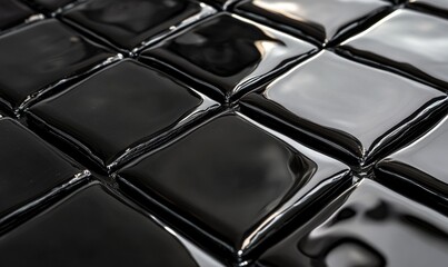 Poster - A black tile with a shiny surface