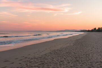tranquil sunset scene on a sandy beach coastal region nature photography serene environment peaceful