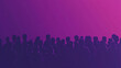 © AI Photo Stock - Purple Crowd Silhouette - Unity, community, togetherness, audience, gathering.  A large group of people silhouetted against a vibrant purple background.
