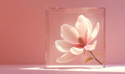 Poster - A flower is in a clear box