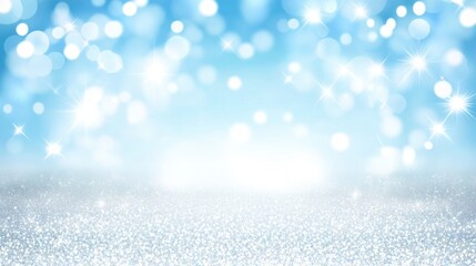 Wall Mural - soft blue sparkle background with shimmering bokeh effect for design