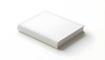 Canvas Print - 3D render of a blank book with a textured canvas cover, lying flat on a white background with light reflecting off its surface create with ai