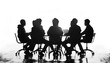 © Oleksiy - Silhouttes of business people as team sitting round table