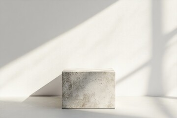 Poster - Concrete cube on surface, sunlight and shadow.