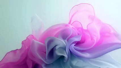 Aufkleber - Soft waves of translucent fabric move in gradients of purple and pink. The animation accentuates the soft lighting, creating an illusion of weightlessness, volume and subtle elegance