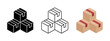 © Chelpanoff - Box stack icon. Cargo delivery symbol. Cardboard box parcel storage vector illustration. Logistic transportation sign. Paper and wooden box shipping pictogram. Crate distribution concept.