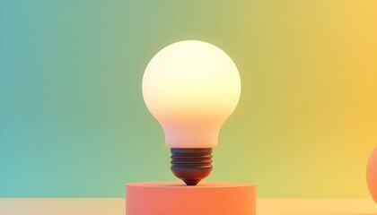 Wall Mural -  light bulb 3D render create with ai