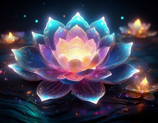 Wall Mural - luminescent lotus blossom