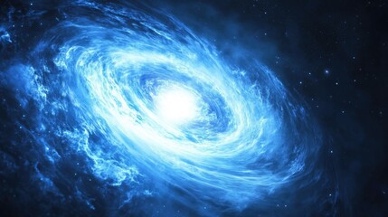 Wall Mural - Stunning Blue Galaxy: A Cosmic Journey Through Nebulae and Stars in the Expansive Universe