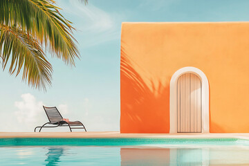 Wall Mural - Chill by a sunny pool