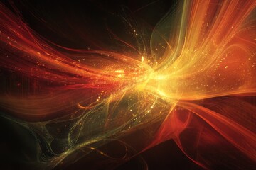 Futuristic Visualization of Big Data: Abstract Illustration Showcasing Data Networks and Fractal Systems
