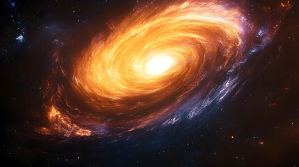 Wall Mural - A black hole with a swirling galaxy around it.