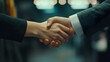 © mahamad - A handshake between businesspeople in an office setting.