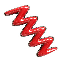 Poster - metallic scarlet and chrome zigzag shape with glossy finish