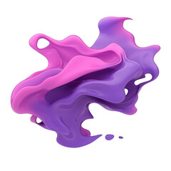 Poster - Fluid holographic wave in vibrant purple and pink, creating dynamic 3D effect