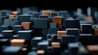 © NILSEN Studio - A striking pattern of geometric cubes in contrasting black and orange, creating a modern and abstract urban landscape.