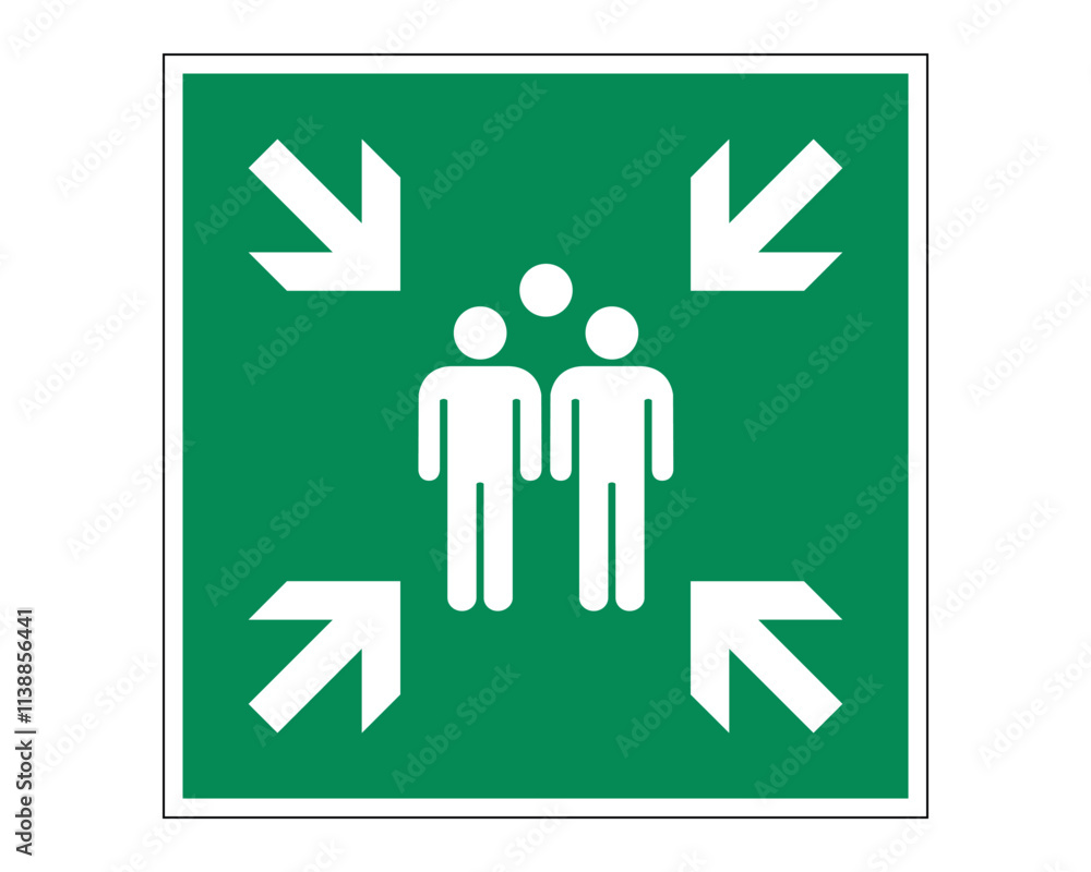 Стоковое векторное изображение «Evacuation Assembly Point Sign ...
