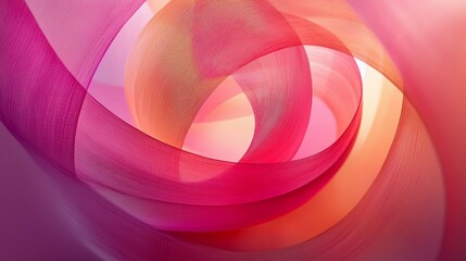 Wall Mural - Abstract swirling pink and orange fabric textile.