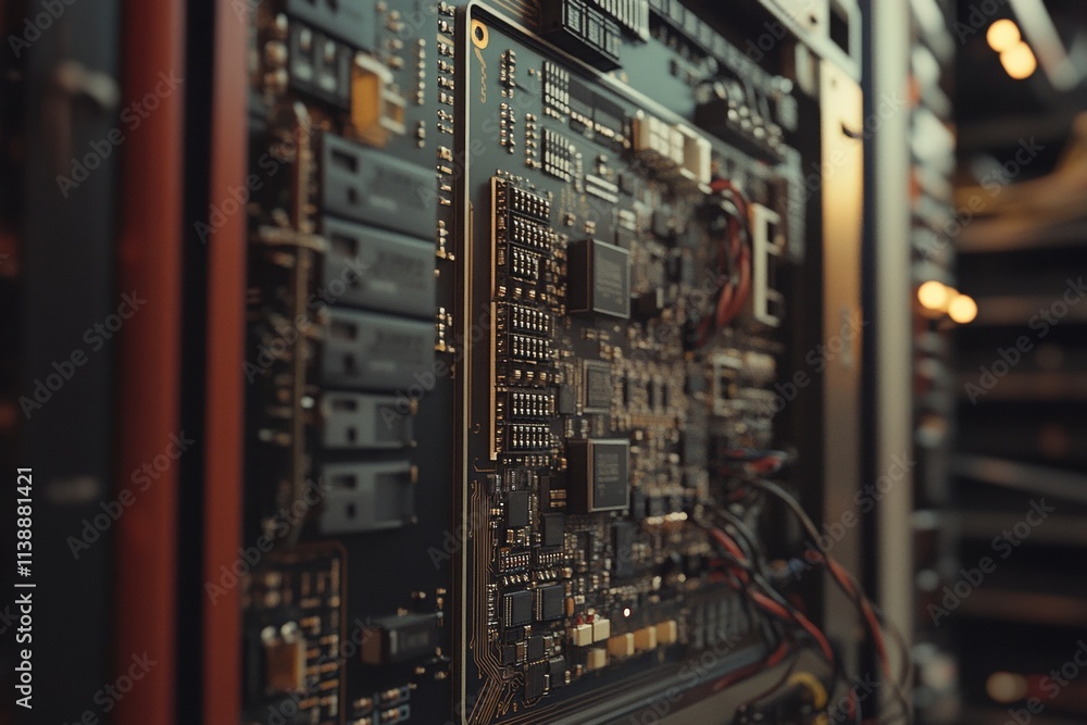 Computer motherboard featuring an installed graphics processing unit ...