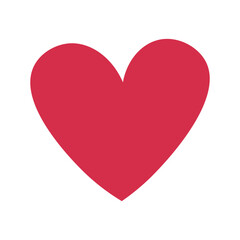 cute cartoon red heart shape in flat style. happy valentines day symbol of love.
