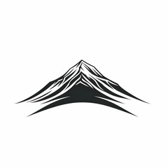 Wall Mural - Stylized black and white illustration of a single mountain peak.