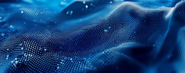 Wall Mural - dark blue hexagon technology futuristic abstract modern background, blue honeycomb mesh texture.