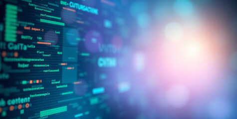 Abstract Futuristic Data Stream Code Programming Technology Background Visualization