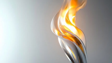 Wall Mural - a dynamic image of a flaming torch on a white background, capturing the energy and light of a fire s