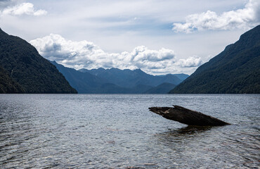 Wall Mural - Lake manapouri te anau new zealand beautiful landscape fiordland national park hills mountains lush