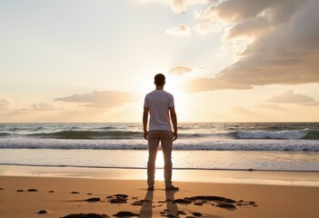 Wall Mural - person on the beach