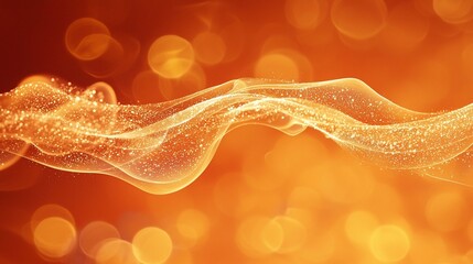 Wall Mural - Abstract orange glowing wave with bokeh background.