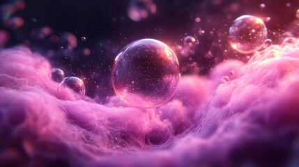 Wall Mural - abstract 3d animation of a purple bubble video loo