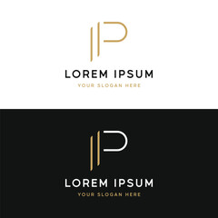 Wall Mural - Initial P logo template design with geometry.Logo for business, business card, brand and identity.