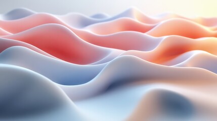 Wall Mural - set of wavy shapes 3d rende