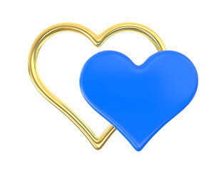 Heart With Gold Frame 3d Render