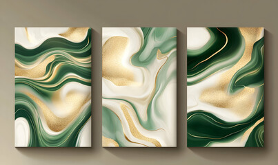 Wall Mural - Luxurious golden background with satin drapery. 3d illustration, 3d rendering