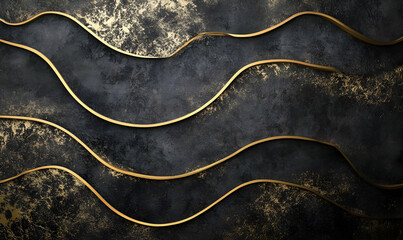 Wall Mural - Luxurious golden background with satin drapery. 3d illustration, 3d rendering