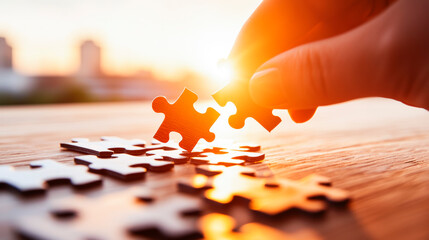 Wall Mural - sunset puzzle solution
